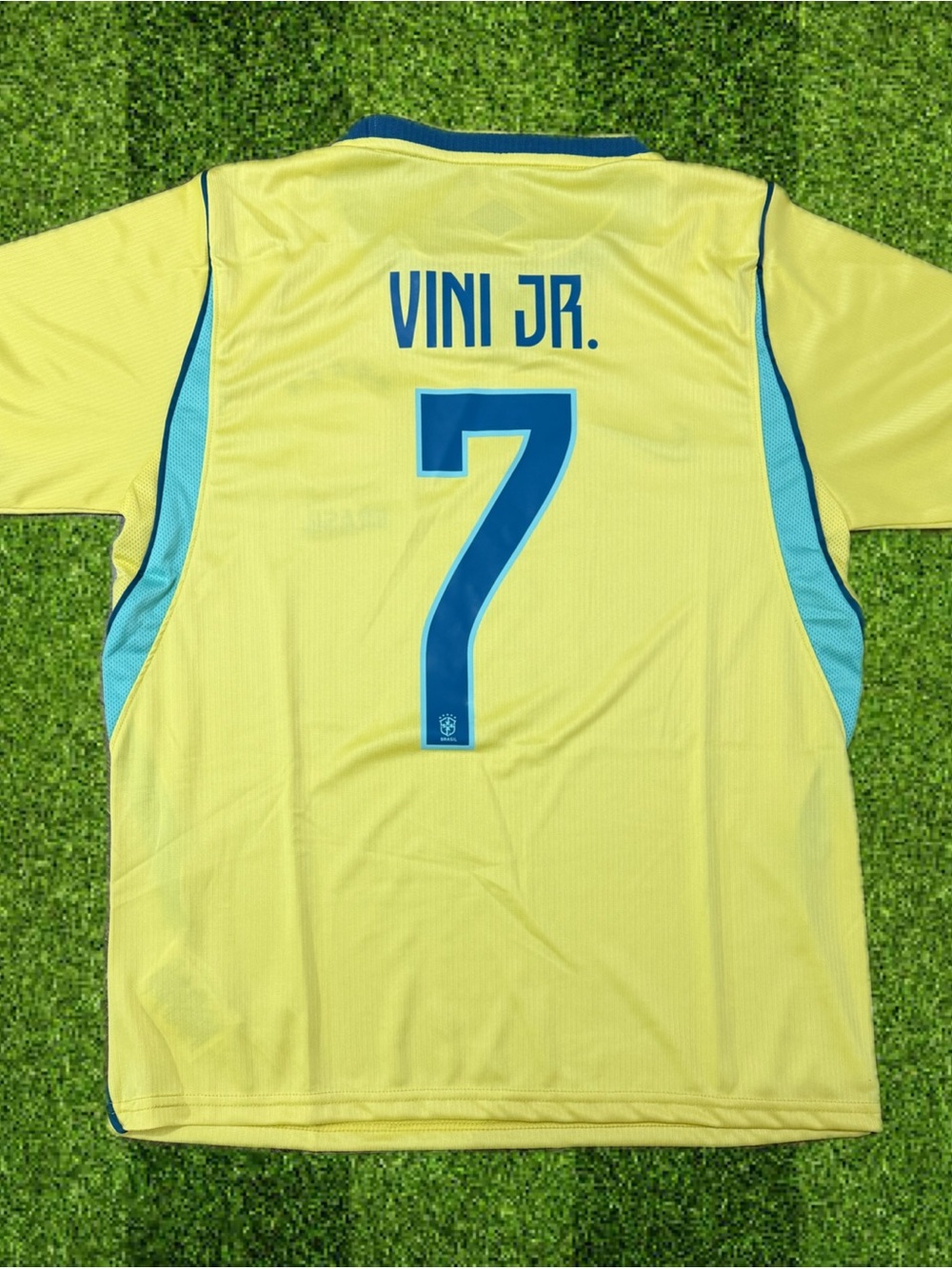 VINI JR Brazil Yellow & Blue #7 Football Jersey - Men's